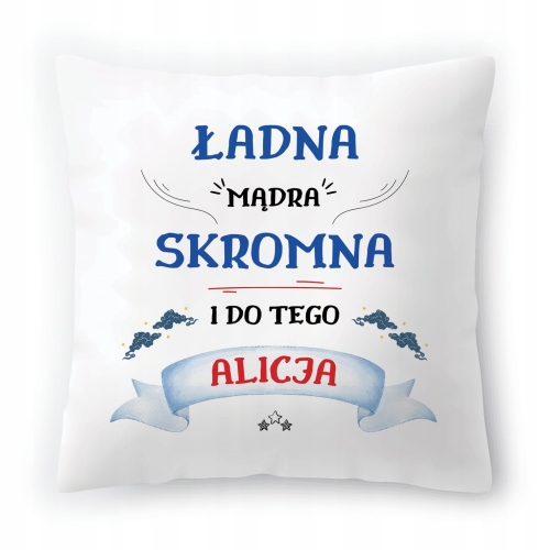 Poduszka Dla Alicji na Urodziny Imieniny Prezent z Nadrukiem ze Zdjęciem