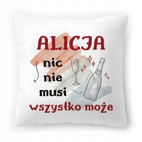 Poduszka Dla Alicji na Urodziny Imieniny Prezent z Nadrukiem ze Zdjęciem