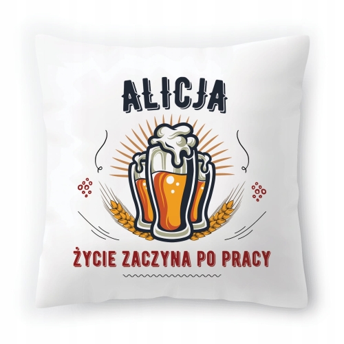 Poduszka Dla Alicji na Urodziny Imieniny Prezent z Nadrukiem ze Zdjęciem