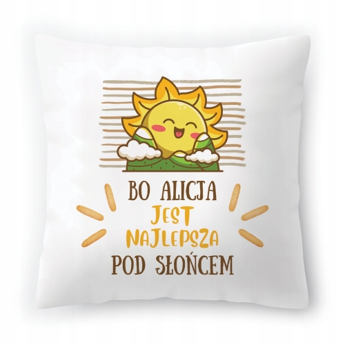 Poduszka Dla Alicji na Urodziny Imieniny Prezent z Nadrukiem ze Zdjęciem