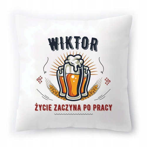Poduszka Dla Wiktora na Urodziny Imieniny Prezent z Nadrukiem ze Zdjęciem
