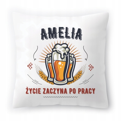 Poduszka Dla Amelii na Urodziny Imieniny Prezent z Nadrukiem ze Zdjęciem
