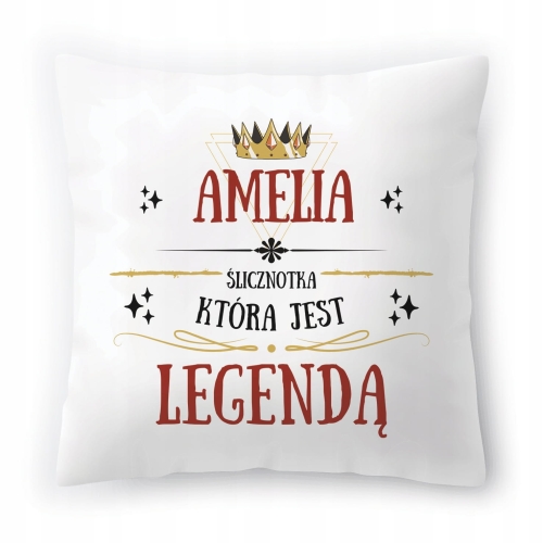 Poduszka Dla Amelii na Urodziny Imieniny Prezent z Nadrukiem ze Zdjęciem