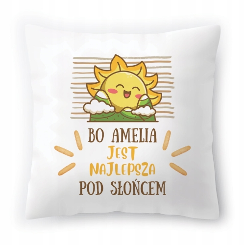 Poduszka Dla Amelii na Urodziny Imieniny Prezent z Nadrukiem ze Zdjęciem