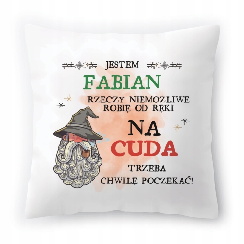 Poduszka Dla Fabiana na Urodziny Imieniny Prezent z Nadrukiem ze Zdjęciem
