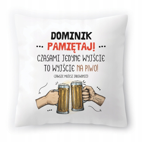 Poduszka Dla Dominika na Urodziny Imieniny Prezent z Nadrukiem ze Zdjęciem