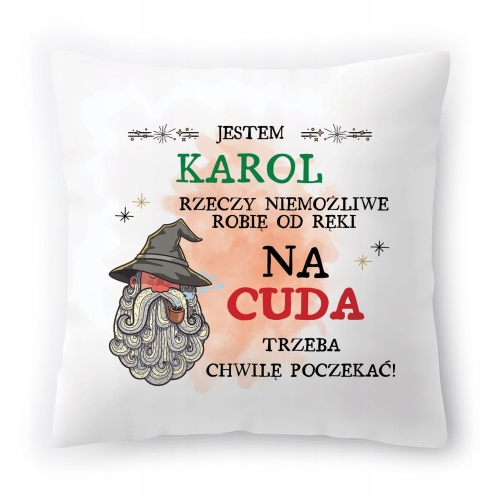 Poduszka Dla Karola Urodziny Imieniny na Prezent z Nadrukiem ze Zdjęciem