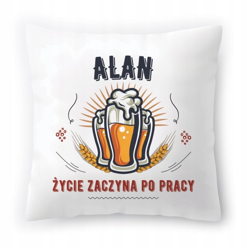 Poduszka Dla Alana na Urodziny Imieniny Prezent z Nadrukiem ze Zdjęciem