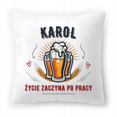 Poduszka Dla Karola Urodziny Imieniny na Prezent z Nadrukiem ze Zdjęciem