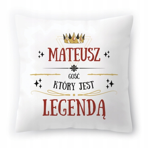 Poduszka Dla Mateusza na Urodziny Imieniny Prezent z Nadrukiem ze Zdjęciem