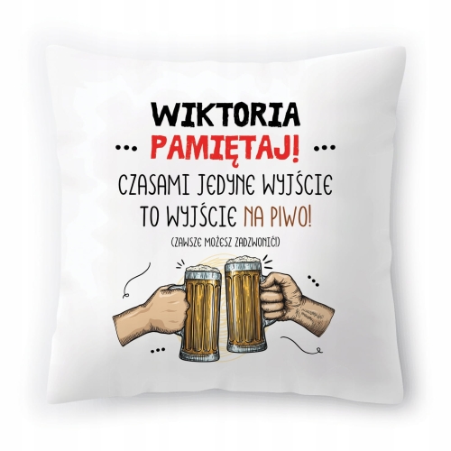 Poduszka Dla Wiktorii na Urodziny Imieniny Prezent z Nadrukiem ze Zdjęciem