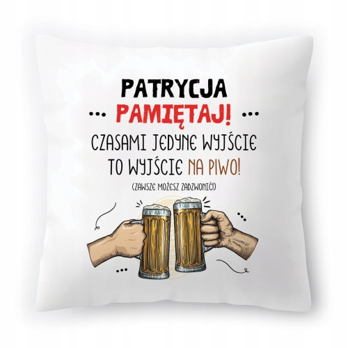 Poduszka Dla Patrycji na Urodziny Imieniny Prezent z Nadrukiem ze Zdjęciem