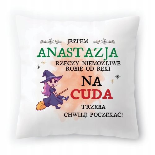 Poduszka Dla Anastazji na Urodziny na Prezent z Nadrukiem ze Zdjęciem