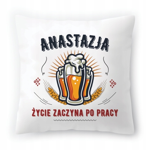 Poduszka Dla Anastazji na Urodziny na Prezent z Nadrukiem ze Zdjęciem