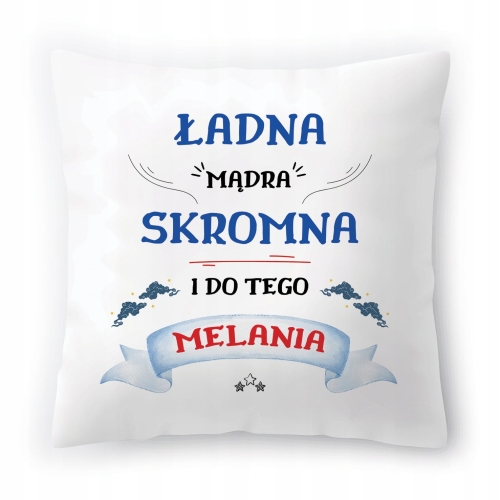 Poduszka Dla Melanii na Urodziny Imieniny Prezent z Nadrukiem ze Zdjęciem