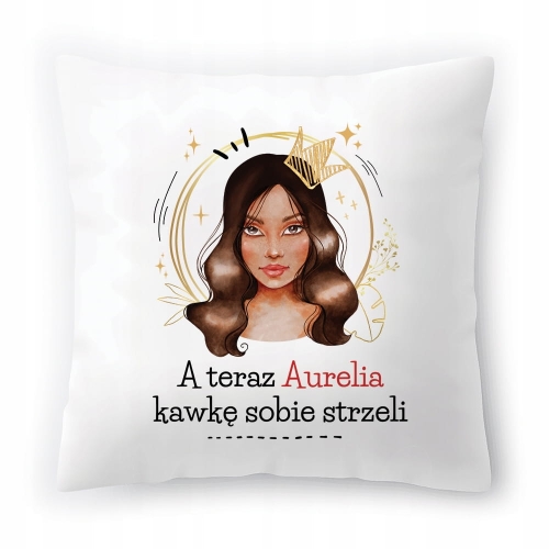 Poduszka Dla Aurelii na Urodziny na Prezent z Nadrukiem ze Zdjęciem