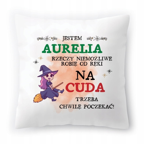 Poduszka Dla Aurelii na Urodziny na Prezent z Nadrukiem ze Zdjęciem