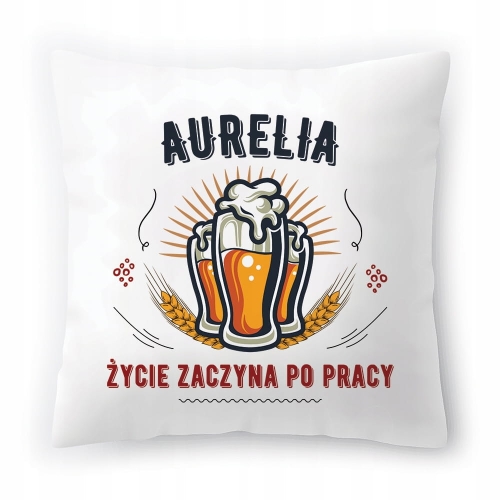 Poduszka Dla Aurelii na Urodziny na Prezent z Nadrukiem ze Zdjęciem