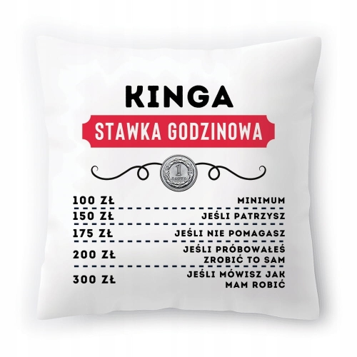 Poduszka Dla Kingi na Urodziny na Prezent z Nadrukiem ze Zdjęciem