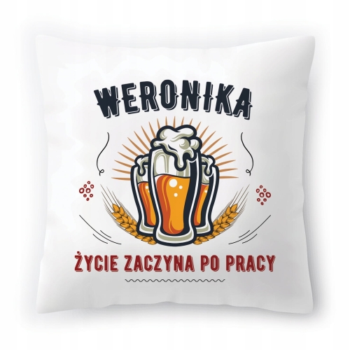 Poduszka Dla Weroniki na Urodziny Imieniny Prezent z Nadrukiem ze Zdjęciem