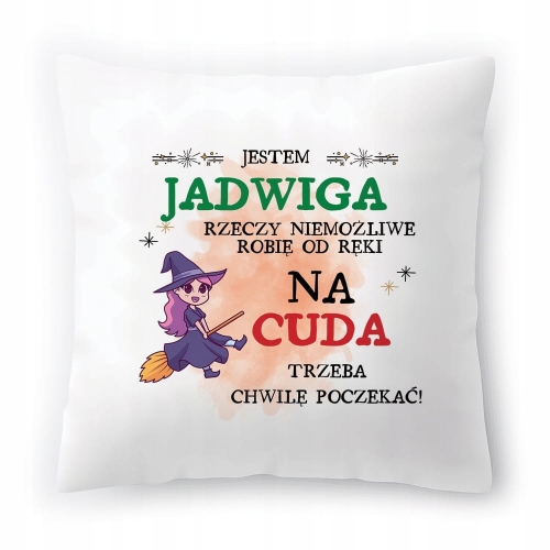 Poduszka Dla Jadwigi na Urodziny na Prezent z Nadrukiem ze Zdjęciem