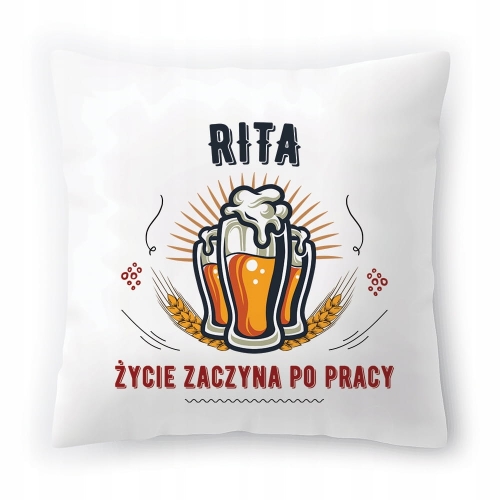 Poduszka Dla Rity na Urodziny na Prezent z Nadrukiem ze Zdjęciem