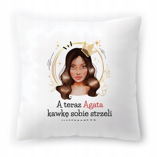 Poduszka Dla Agaty na Urodziny na Prezent z Nadrukiem ze Zdjęciem