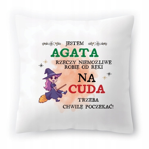 Poduszka Dla Agaty na Urodziny na Prezent z Nadrukiem ze Zdjęciem