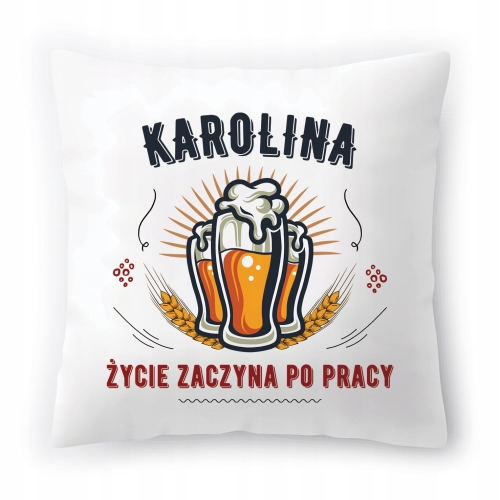 Poduszka Dla Karoliny na Urodziny Imieniny Prezent z Nadrukiem ze Zdjęciem