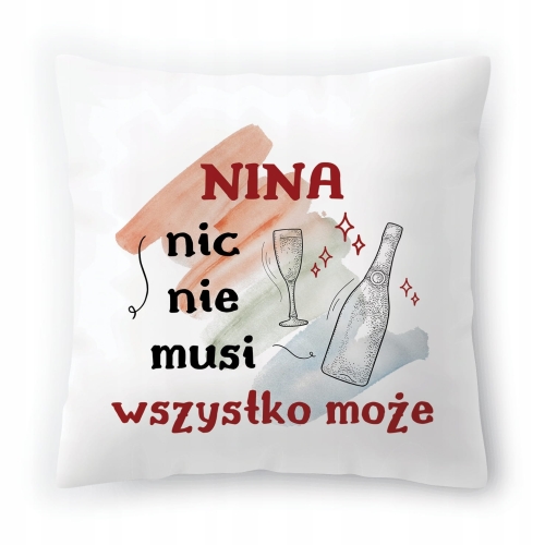 Poduszka Dla Niny na Urodziny na Prezent z Nadrukiem ze Zdjęciem