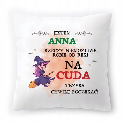 Poduszka Dla Anny Aniu Urodziny Imieniny Prezent z Nadrukiem ze Zdjęciem