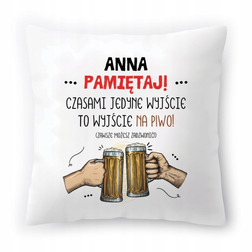 Poduszka Dla Anny Aniu Urodziny Imieniny Prezent z Nadrukiem ze Zdjęciem