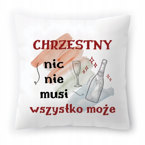 Poduszka Dla Chrzestnego na Urodziny Prezent z Nadrukiem ze Zdjęciem