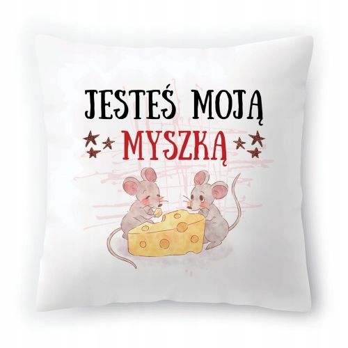 Poduszka Myszki na Urodziny na Prezent z Nadrukiem ze Zdjęciem