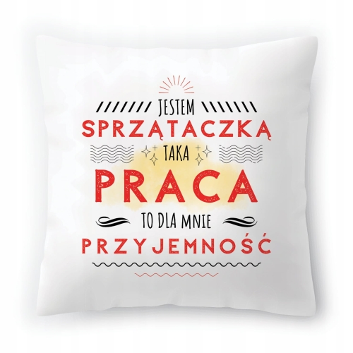 Poduszka Dla Sprzątaczki na Urodziny na Prezent z Nadrukiem ze Zdjęciem