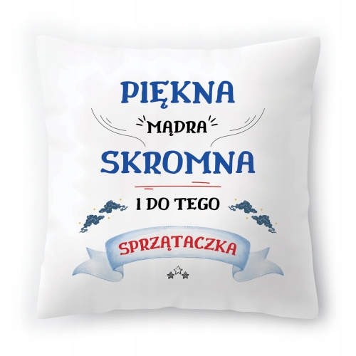 Poduszka Dla Sprzątaczki na Urodziny na Prezent z Nadrukiem ze Zdjęciem