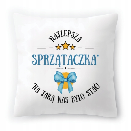 Poduszka Dla Sprzątaczki na Urodziny na Prezent z Nadrukiem ze Zdjęciem