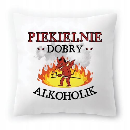 Poduszka Dla Alkoholika na Urodziny na Prezent z Nadrukiem ze Zdjęciem