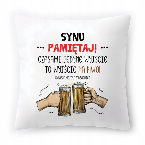 Poduszka Dla Syna Synusia na Urodziny Prezent z Nadrukiem ze Zdjęciem