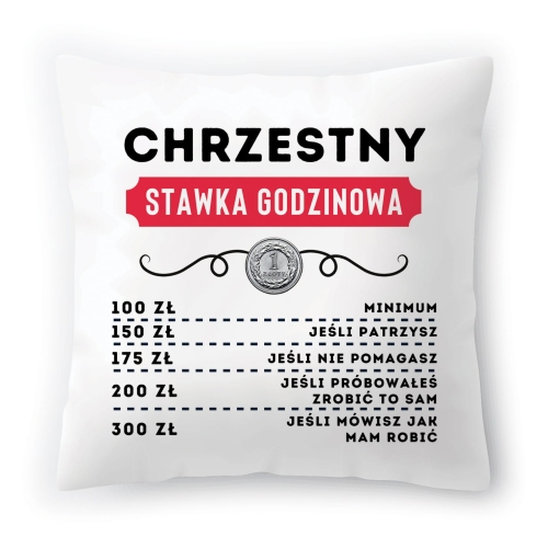 Poduszka Dla Chrzestnego Urodziny Prezent z Nadrukiem ze Zdjęciem