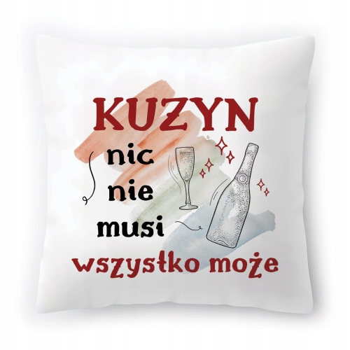 Poduszka Dla Kuzyna na Urodziny Imieniny Prezent z Nadrukiem ze Zdjęciem