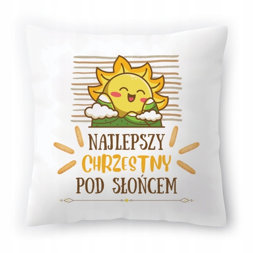 Poduszka Dla Chrzestnego Urodziny Prezent z Nadrukiem ze Zdjęciem