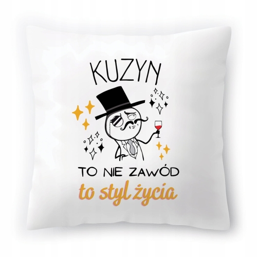 Poduszka Dla Kuzyna na Urodziny Imieniny Prezent z Nadrukiem ze Zdjęciem