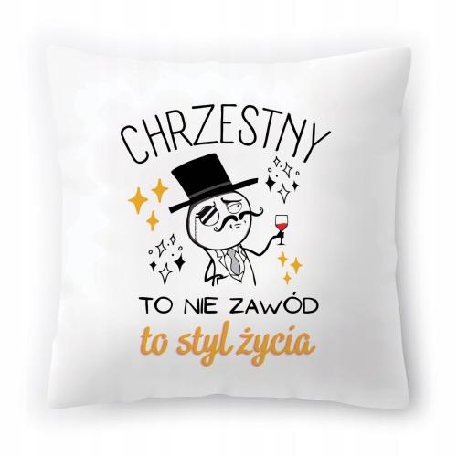 Poduszka Dla Chrzestnego Urodziny Prezent z Nadrukiem ze Zdjęciem