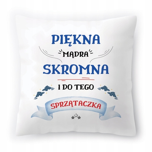 Poduszka Dla Sprzątaczki na Urodziny Prezent z Nadrukiem ze Zdjęciem
