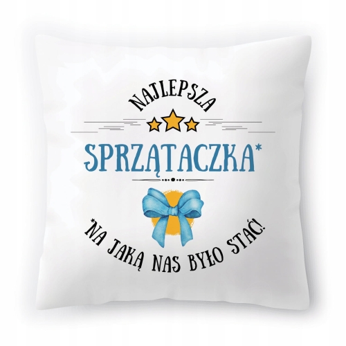 Poduszka Dla Sprzątaczki na Urodziny Prezent z Nadrukiem ze Zdjęciem