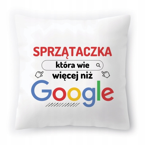 Poduszka Dla Sprzątaczki na Urodziny Prezent z Nadrukiem ze Zdjęciem