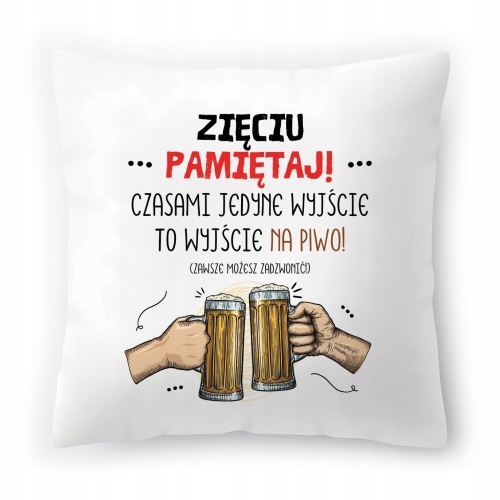 Poduszka Dla Zięcia na Urodziny Imieniny Prezent z Nadrukiem ze Zdjęciem