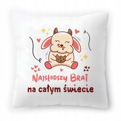 Poduszka Dla Brata Braciszka na Urodziny Prezent z Nadrukiem ze Zdjęciem