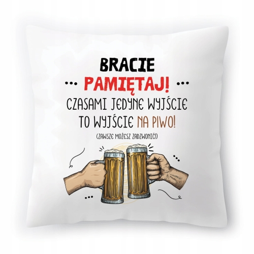 Poduszka Dla Brata Braciszka na Urodziny Prezent z Nadrukiem ze Zdjęciem